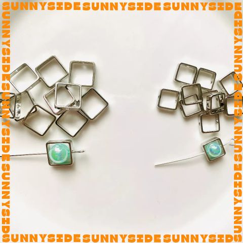 Gói 5 Cái Charm Khung Lồng Hạt Mạ Vàng 14K Hình Vuông Cao Cấp Làm Trang Sức Handmade DIY