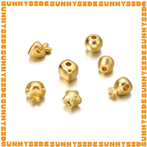 Gói 5 Hạt Phụ Kiện Hạt Charm Xỏ Lỗ Hình Trái Cây Vàng Độc Đáo Làm Dây Chuyện Vòng Tay Làm Trang Sức Handmade DIY