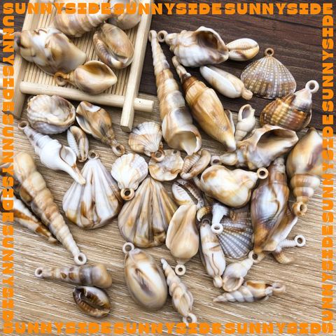 01 Charm Vỏ Sò Vỏ Ốc Nhựa Màu Loang Xà Cừ Làm Vòng Đeo Tay Mặt Dây Chuyền Phụ Kiện Trang Sức
