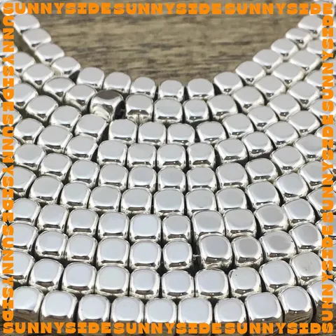 Gói 50 Hạt Cườm Hình Vuông Hạt Đá Hematit Thiên Nhiên Xỏ Vòng Làm Trang Sức Handmade DIY
