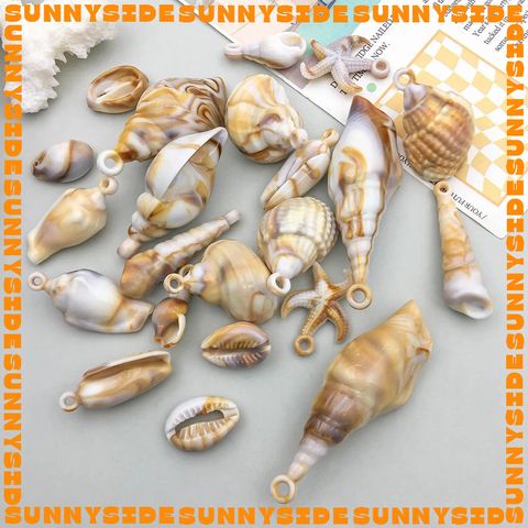 01 Charm Vỏ Sò Vỏ Ốc Nhựa Màu Loang Xà Cừ Làm Vòng Đeo Tay Mặt Dây Chuyền Phụ Kiện Trang Sức