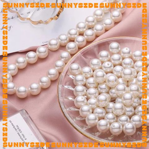 Hạt Trai Nhựa ABS Có Lỗ Xỏ Nhiều Kích Thước Làm Trang Sức Handmade DIY Phụ Kiện Xâu, Mix, Phối Vòng Tay