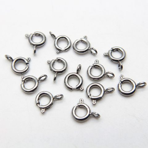 [INOX] 01 Khoá Lò Xo Tròn Mini Thép Không Gỉ 304 Inox, Móc Khoá Tròn Cao Cấp Làm Trang Sức Handmade DIY
