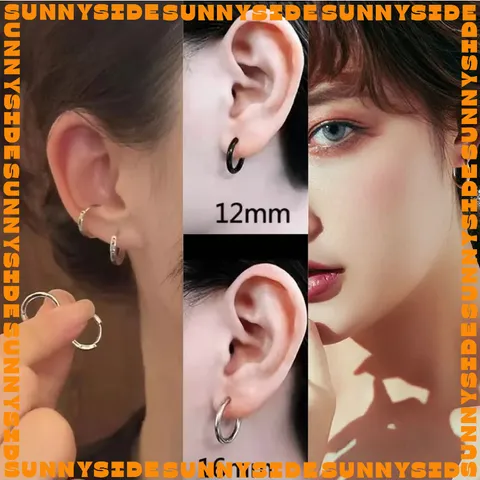 1 Đôi Bông Tai Tròn Nhỏ Thép Không Gỉ Khuyên Tai Trang Sức Handmade DIY