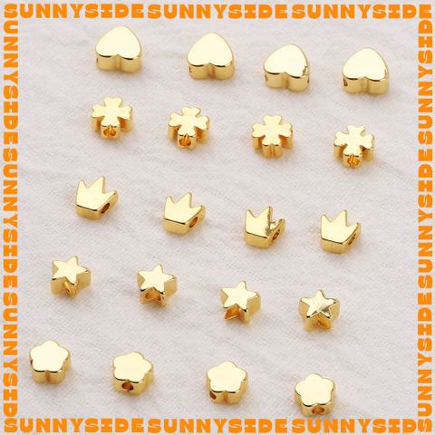 10/20 Charm Hạt Cườm Mạ Vàng 18K 5mm Xỏ Lỗ Hình Trái Tim Ngôi Sao Vương Miện Cao Cấp Làm Trang Sức