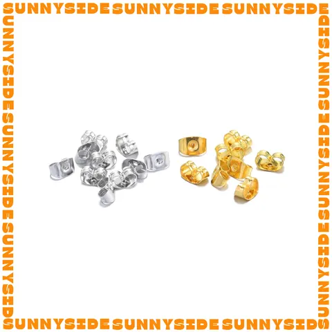 10 Đôi Nút Chặn Bông Tai Inox Thép Không Gỉ Mạ Vàng 18K Cao Cấp Làm Trang Sức Handmade DIY