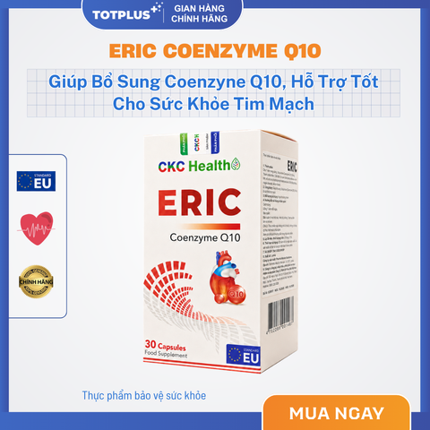Eric Coenzyme Q10 - Bổ Sung Coenzyme Q10, Hỗ Trợ Tốt Cho Sức Khỏe Tim Mạch - Hộp 30 Viên