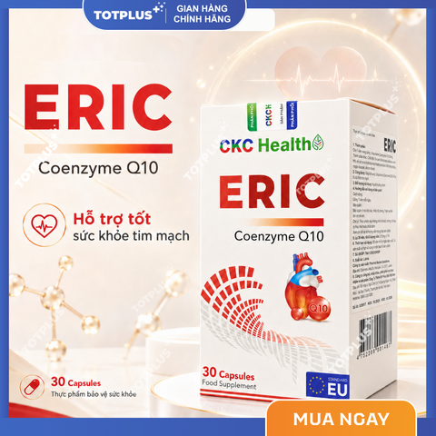 Eric Coenzyme Q10 - Bổ Sung Coenzyme Q10, Hỗ Trợ Tốt Cho Sức Khỏe Tim Mạch - Hộp 30 Viên