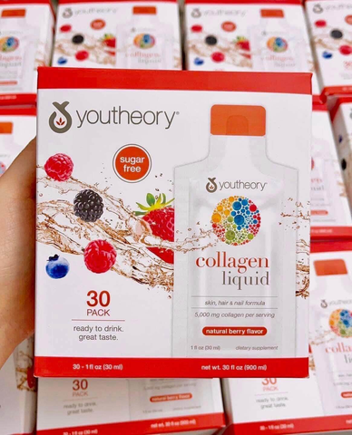 Nước uống Youtheory Collagen Liquid 30 gói x 30ml hang my