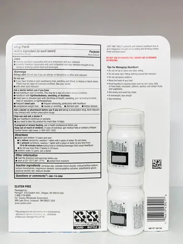 Viên uống kiểm soát Axit dạ dày Kirkland Signature Acid Controller  2×125 viên