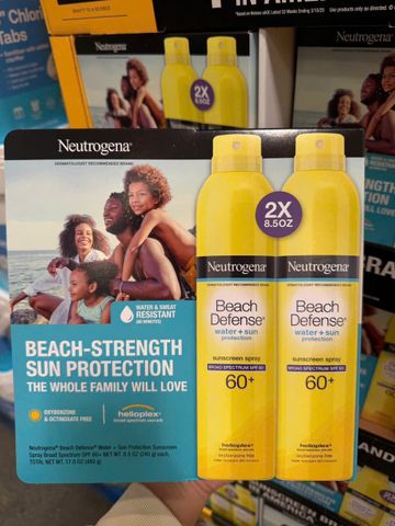 Xịt Chống Nắng Chống Nước Neutrogena Beach Defense SPF 60+ - Bảo Vệ Da Đặc Biệt Khi Du Lịch và Hoạt Động Ngoài Trời 240g