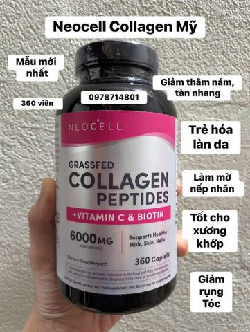 Viên uống Collagen Neocell Super Collagen + C + Biotin 360 viên - Tăng cường sắc đẹp, chăm sóc da, tóc và sức khỏe từ bên trong