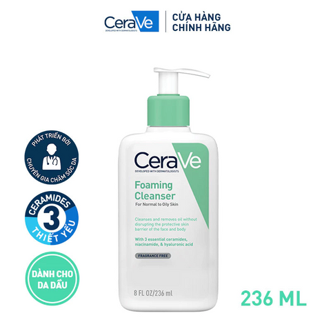 Sữa Rửa Mặt CeraVe Làm Sạch & Dưỡng Ẩm Dịu Nhẹ 236ml/473ml - Dành Cho Da Nhạy Cảm, Kiểm Soát Mụn Hiệu Quả 752937
