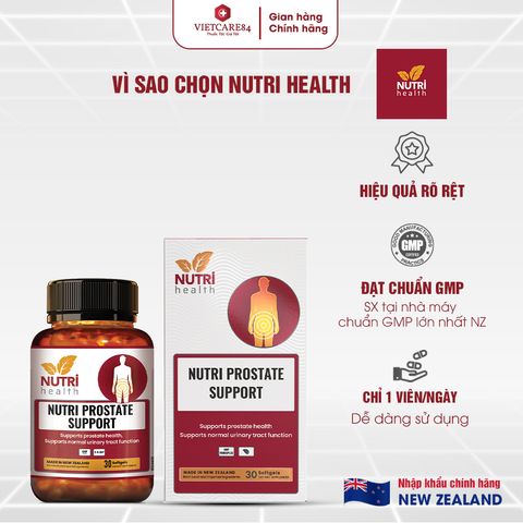Viên Uống Hỗ Trợ Tuyến Tiền Liệt Nutri Prostate Support - 30 Viên Chiết Xuất Cây Cọ Lùn, Tầm Ma, Kẽm - Sản Phẩm Hỗ Trợ Sức Khỏe Nam Giới