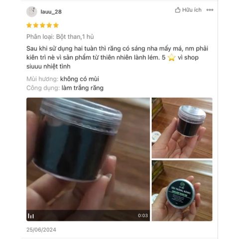 Bột Than Tre - Tẩy sáng bóng răng an toàn, hiệu quả 30gr