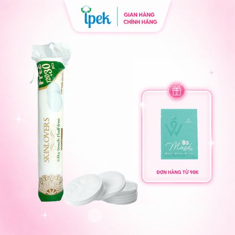 Bông Tẩy Trang Skinlovers 150 Miếng Cotton Tự Nhiên Mềm Mịn Làm Sạch Dịu Nhẹ Không Xơ Cho Da Nhạy Cảm