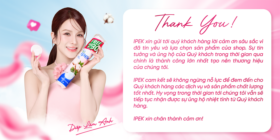[Tặng mặt nạ] Combo 5 gói bông tẩy trang Ipek siêu mềm mịn không xơ bông 150 miếng( 5x150 miếng)