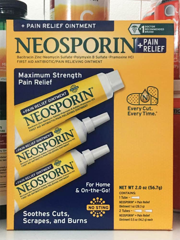 Hộp kem mỡ kháng viêm, liền sẹo Neosporin Dual Action Ointment (Set 3)