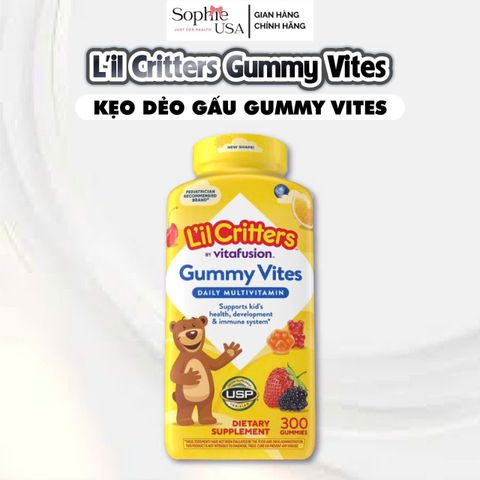 Kẹo gấu Gummy Vites 300v cung cấp vitamin và khoáng chất cho bé