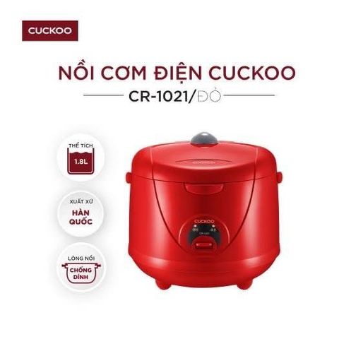 Nồi Cơm Cơ CUCKOO CR1021 Dung Tích 1.8L Made In Korea Màu Đỏ