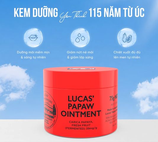 [ Nhập khẩu] Kem dưỡng da đa năng Lucas Papaw Ointment chiết xuất đu đủ