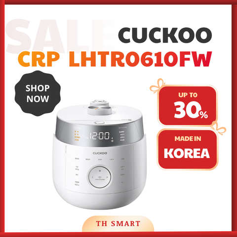 Nồi Cơm Điện Cao Tần Áp Suất Kép CUCKOO CRP LHTR0610FW Màu Trắng 1.08L