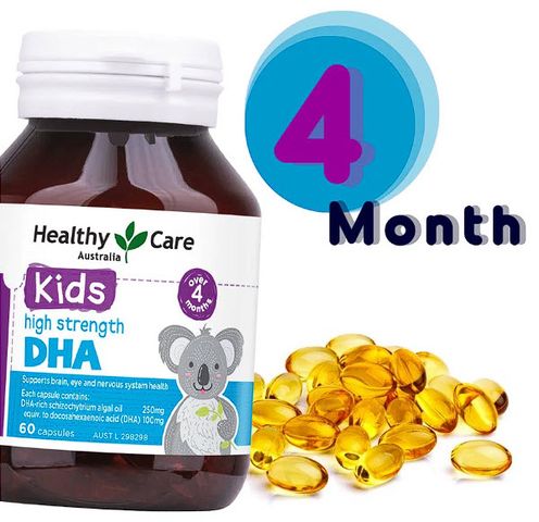 Viên uống bổ sung DHA cho bé Healthy Care Kids DHA High Strength cho trẻ từ 4 tháng tuổi