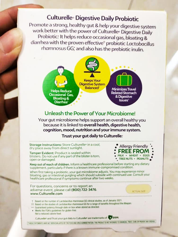 Viên uống hỗ trợ hệ tiêu hóa người lớn từ Culturelle Digestive Daily Probiotic Prebiotics 50 Capsules