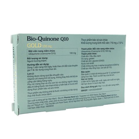 [Nhập khẩu] Viên uống PHARMA NORD Bio Quinone Q10 Gold hỗ trợ sức khỏe tim mạch (30 viên)
