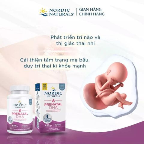 DHA Bầu Nordic Naturals Mỹ (omega 3 ) - Không Tanh, Hộp 90 viên