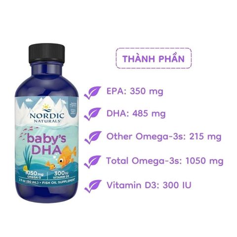 Siro BABY'S DHA với dung tích 60ml là một sản phẩm vitamin tổng hợp chuyên biệt dành cho trẻ nhỏ từ 0 đến 12 tháng tuổi
