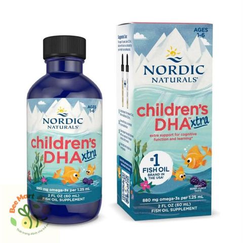 Siro DHA Xtra cho bé từ 1 đến 6 tuổi Nordic Naturals 60ml của Mỹ