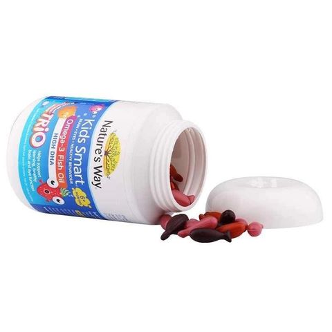 Dầu cá Kids Smart Bursts Omega-3 Fish Oil TRIO – DHA 3 màu ,hương vị trái cây thơm ngon cho bé phát triển trí não