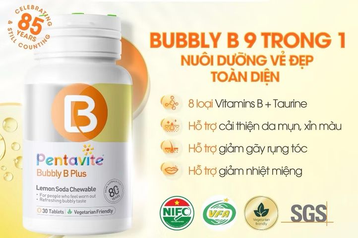 Pentavite B ,bổ sung vitamin nhóm B giúp hỗ trợ thần kinh,giao 1 hộp 30 viên.
