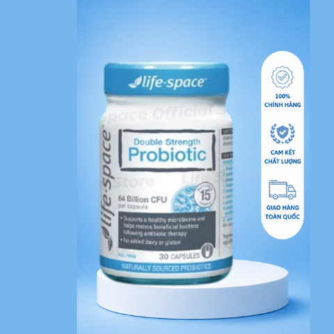 [Nhập khẩu] Men vi sinh Life Space Double Strength 30 viên – Hỗ trợ sức khỏe đường ruột và tăng cường hệ miễn dịch chứa prebiotic