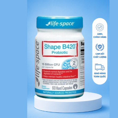 [Nhập khẩu] Men vi sinh Life Space Shape B420 Probiotic hỗ trợ giảm cân, đốt mỡ,cải thiện tiêu hóa và giảm táo bón Prebiotic (60v)