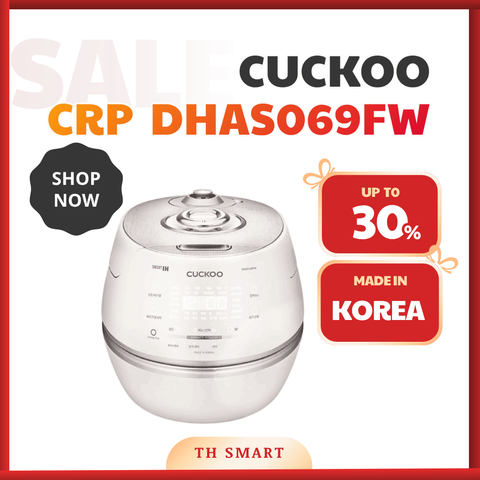 Nồi Cơm CUCKOO Cao Tần Áp Suất Lòng Inox DHAS069FW Dung Tích 1.08L