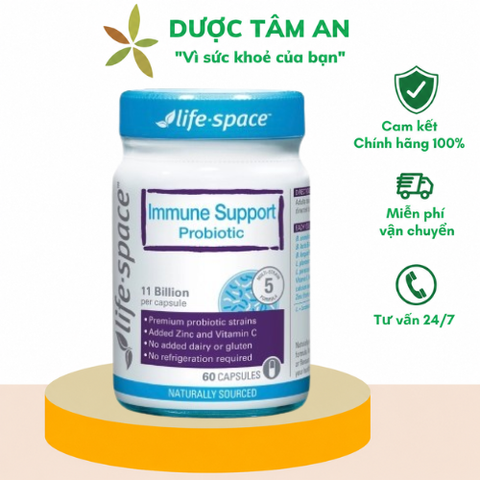 [Nhập khẩu] Viên Uống Life Space Adult Immune Support Probiotic Bổ Sung Men Vi Sinh Tăng Đề Kháng (60 Viên)