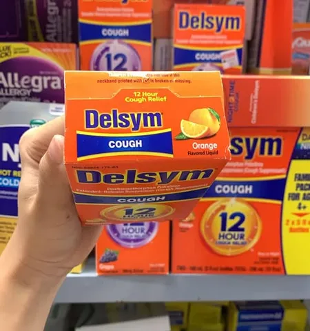Siro ho Delsym 12 Hour Cough Relief (hương cam, dung tích 89ml/3 fl oz)