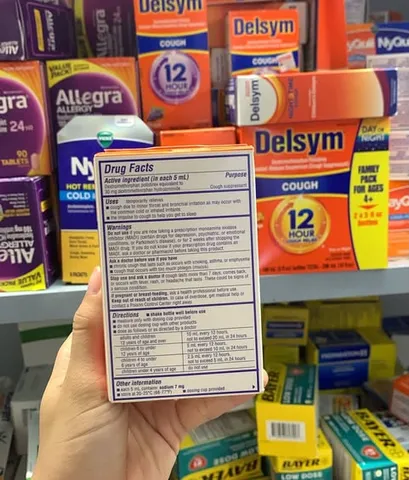 Siro ho Delsym 12 Hour Cough Relief (hương cam, dung tích 89ml/3 fl oz)