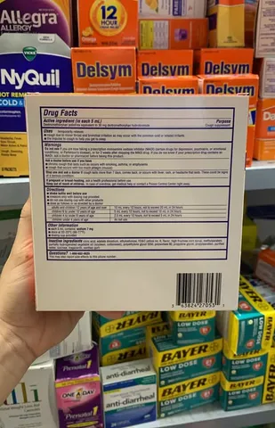 Siro ho Delsym 12 Hour Cough Relief Day or Night 296ml cho người lớn và trẻ em 4+ (vị Cam)