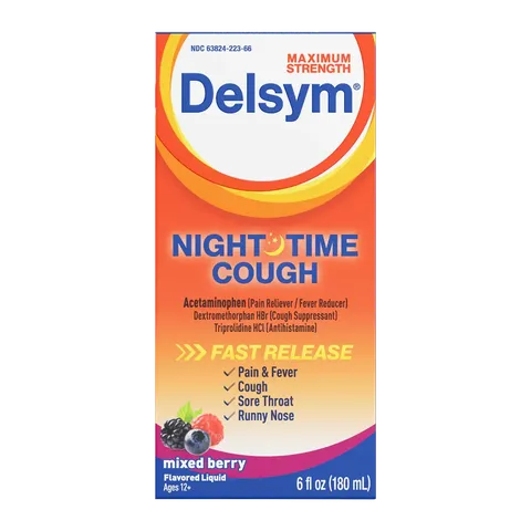  siro ho Delsym Nighttime Cough (loại Maximum Strength) dung tích 6 fl oz (tương đương 180ml)