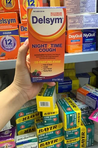  siro ho Delsym Nighttime Cough (loại Maximum Strength) dung tích 6 fl oz (tương đương 180ml)