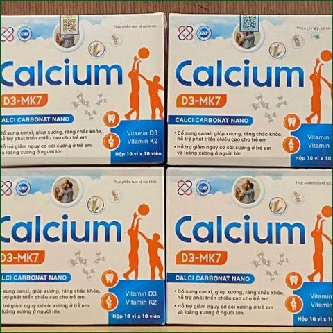 1 HỘP CALCIUM D3-MK7 – VIÊN UỐNG BỔ SUNG CANXI GIÚP XƯƠNG RĂNG CHẮC KHỎE, HỖ TRỢ PHÁT TRIỂN CHIỀU CAO CHO TRẺ EM – HỘP 100 VIÊN. THỰC PHẨM BẢO VỆ SỨC KHỎE CHÍNH HÃNG VINAPHAR.