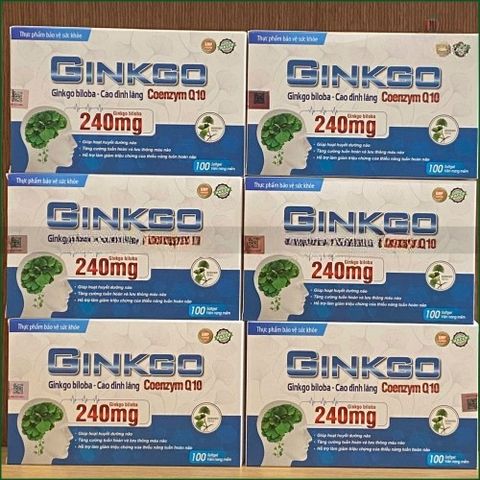 1 HỘP GINKGO BILOBA 240MG CAO ĐINH LĂNG COENZYM Q10 – VIÊN UỐNG HỖ TRỢ HOẠT HUYẾT DƯỠNG NÃO, TĂNG CƯỜNG TUẦN HOÀN MÁU NÃO, GIẢM ĐAU ĐẦU CHÓNG MẶT, RỐI LOẠN TIỀN ĐÌNH – HỘP 100 VIÊN.