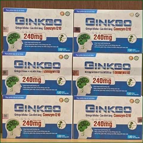 1 HỘP GINKGO BILOBA 240MG CAO ĐINH LĂNG COENZYM Q10 – VIÊN UỐNG HỖ TRỢ HOẠT HUYẾT DƯỠNG NÃO, TĂNG CƯỜNG TUẦN HOÀN MÁU NÃO, GIẢM ĐAU ĐẦU CHÓNG MẶT, RỐI LOẠN TIỀN ĐÌNH – HỘP 100 VIÊN.
