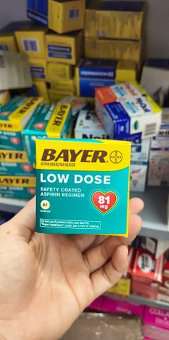 giảm đau và ngăn ngừa nhồi máu cơ tim Bayer Low Dose Aspirin 81mg 365 viên