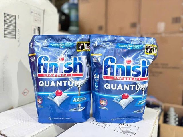 Viên Rửa Bát Cao Cấp FINISH Quantum Túi 64 viên