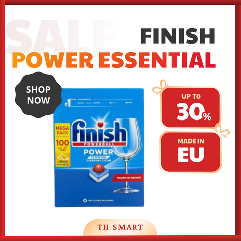 Combo Bộ 3 Muối - Bóng - Viên Rửa Bát FINISH Power Essential Dùng Cho Máy Rửa Bát
