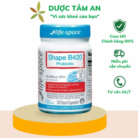 [Nhập khẩu]  Life Space Shape B420 Probiotic - Men vi sinh hỗ trợ giảm cân, đốt mỡ,cải thiện tiêu hóa và giảm táo bón Prebiotic (60v)